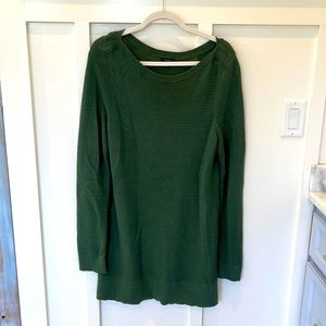 Green Ribbed Ann Taylor long sweater